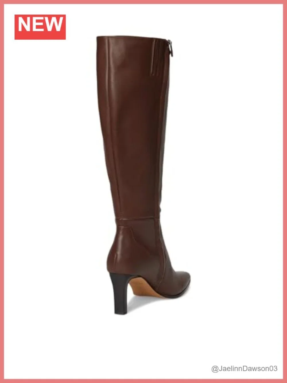 Knee High Boots Wide Calf Zip Closure Faux Leather